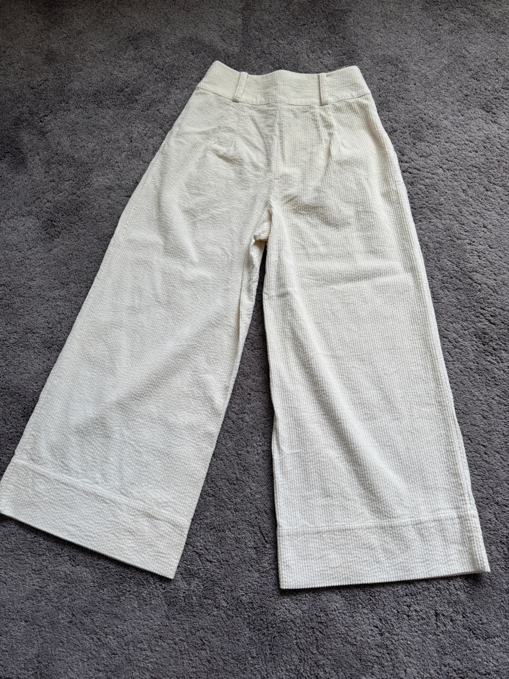 NWOT Farm Rio Women's Cream Curduroy Wide-Leg Pants - Picture 10 of 12